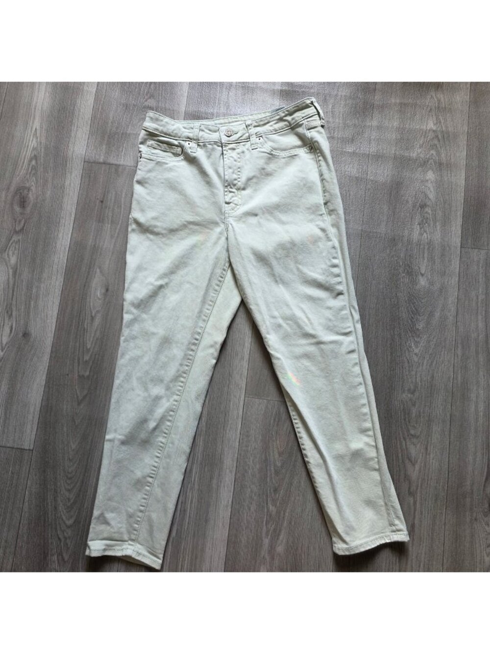 Old Navy High Rise Og Straight Leg Jeans Lt Green Cotton Blend